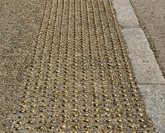 TopGrip brass tactile warning stud